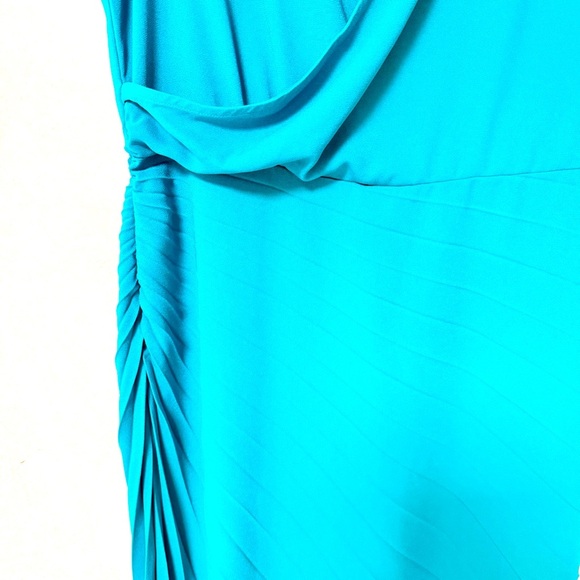 J JILL NWT MTALL WOMEN EMERALD GREEN SLEEVLESS MAXI SWAG VNECK ASYMETRICAL DRESS - Picture 7 of 10